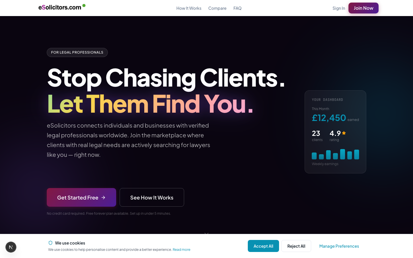 eSolicitors For Lawyers landing page