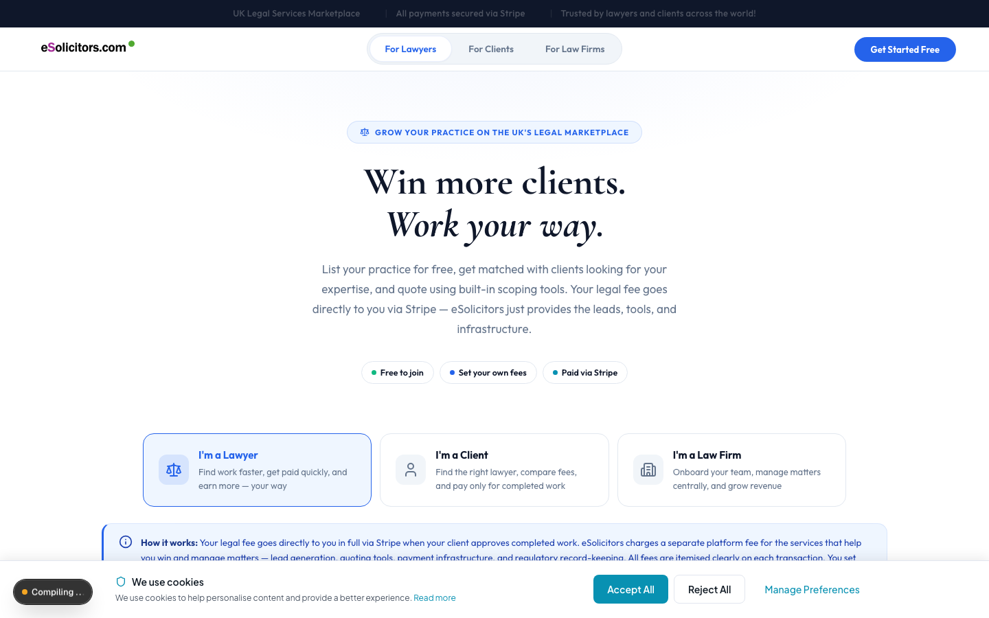 eSolicitors Pricing Page - Lawyer Plans